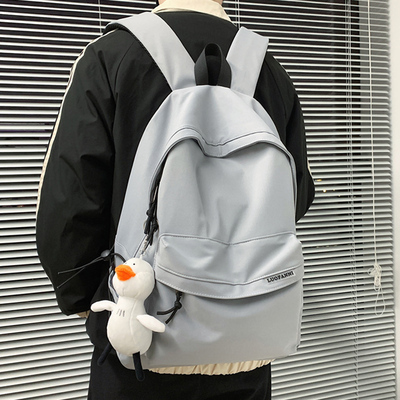 书包男生高中f生高颜值大容量初中生男款双肩包轻便结实帆布背包