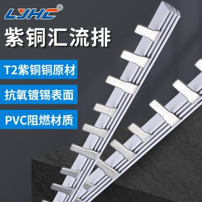 4  紫空气开关汇流排铜断路器PZA接线排PDA排 3263A404漏电3接线7