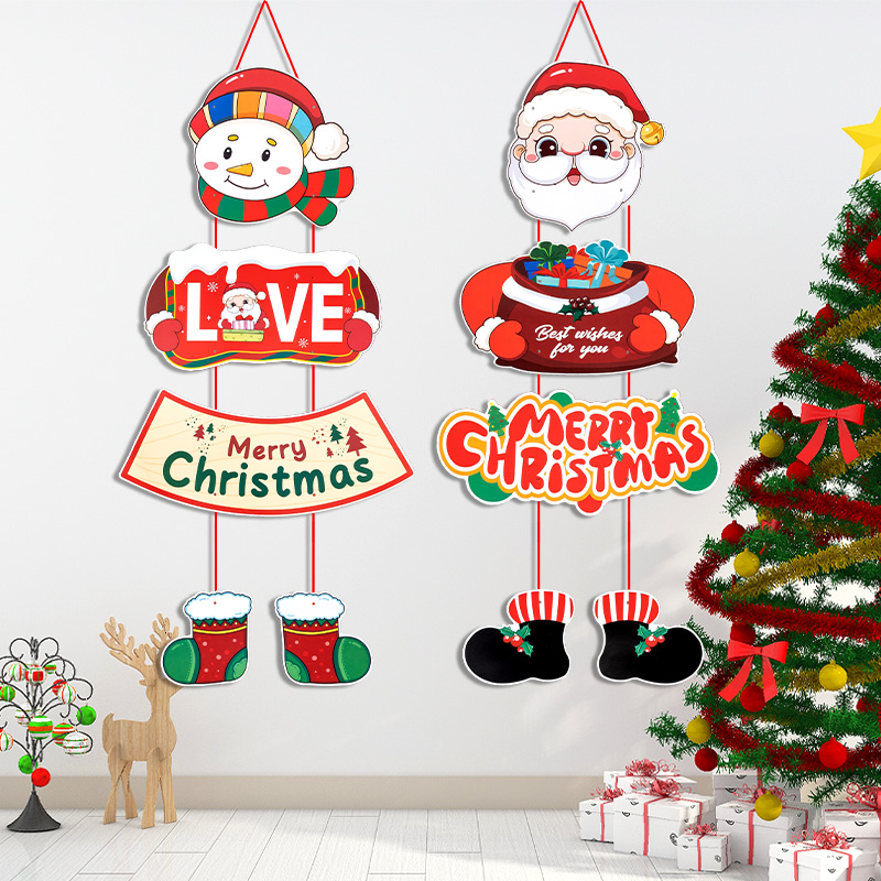圣诞老人雪人创意挂件挂饰门挂圣诞节装饰品场景布置X氛围装扮吊