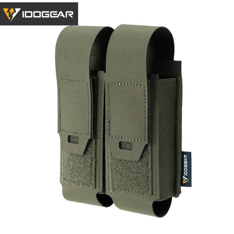 IDOGEAR小钢蝎 双联多功能工具包闪光弹包M4翻盖弹匣molle手电包