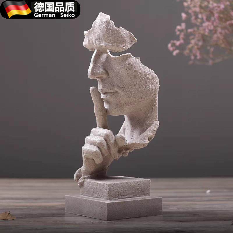 创意沉默是金工艺品摆件简约现代办公室客厅北欧雕塑装饰品艺术品