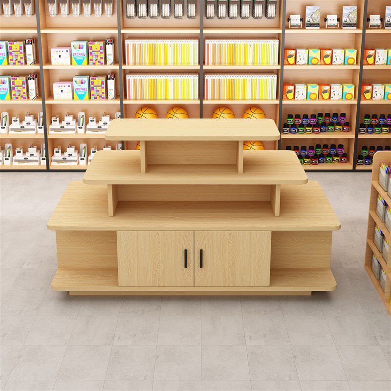 超市中岛展示柜文具货物柜母婴店堆头化妆品促销台鞋子货架样品台