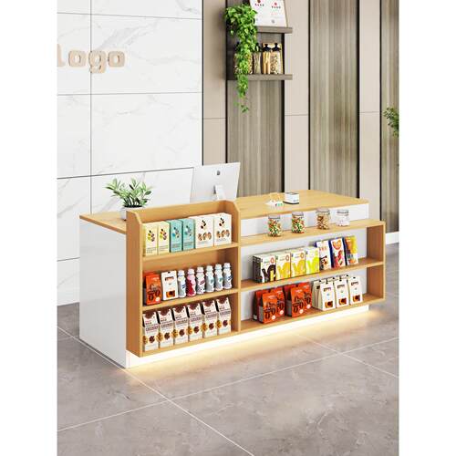 吧台店铺小型柜台超市收银台便利店柜台桌展示架奶茶店前台接待台