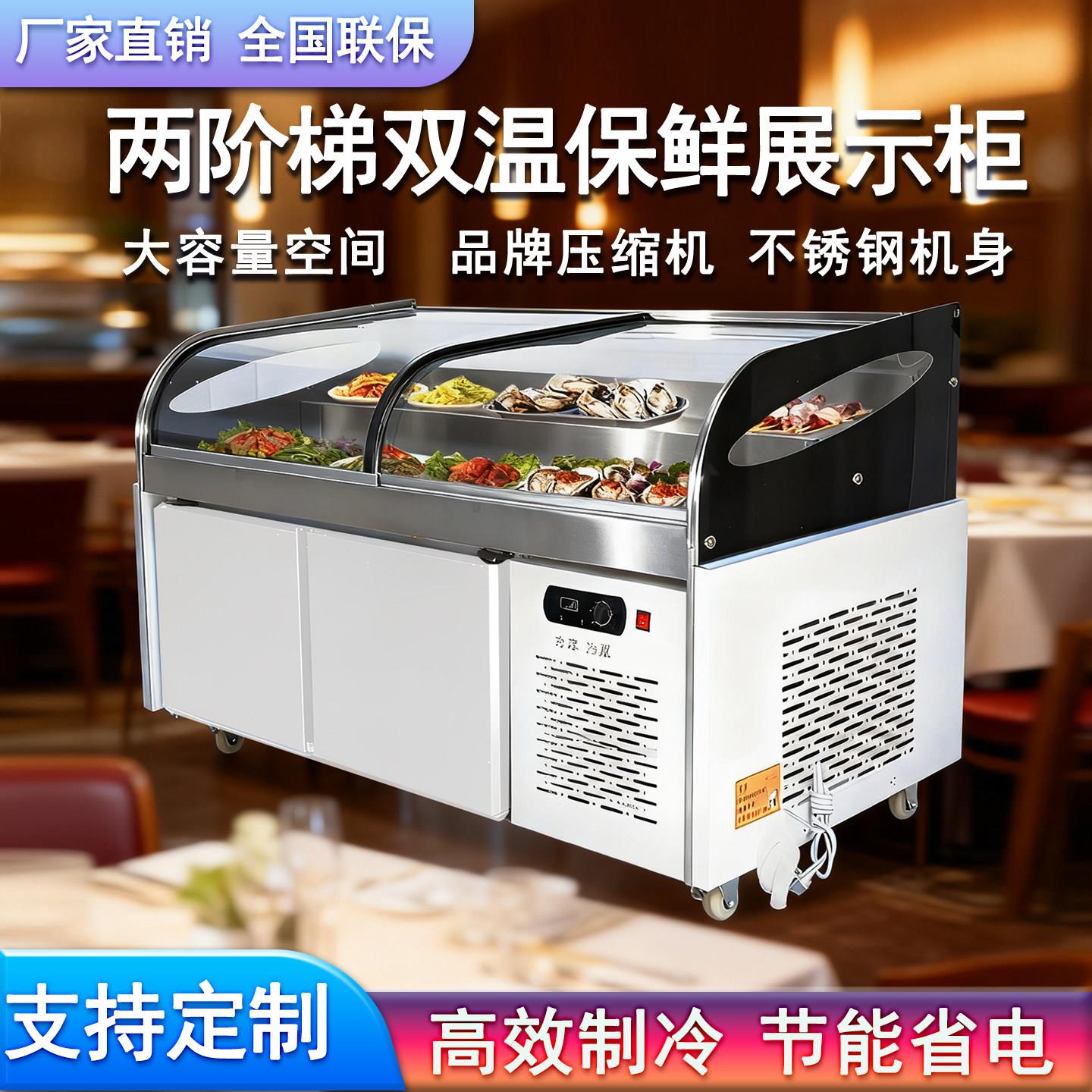 两阶梯式冷藏展示柜鲜肉保鲜柜鸭脖冷冻柜熟食卤肉水果蔬菜凉菜柜