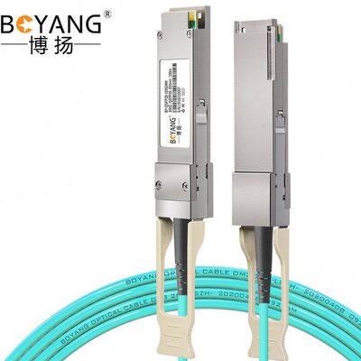 博扬 AOC光纤堆叠线缆模块QSFP28 100G有源直连光缆10米