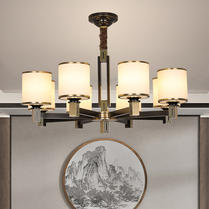 全铜新中式客厅吊灯具中国风2020新款卧室灯现代简约餐厅灯具套餐