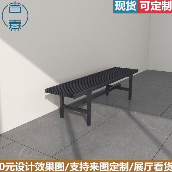 新中式实木长凳禅意长条茶凳餐凳休闲凳子椅子家用白蜡木短凳矮凳