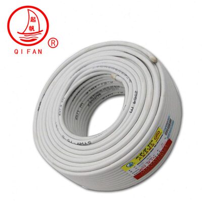 起帆电缆 国标家装双频电视线 SYWV75-5(S) 白色/黑色 50米