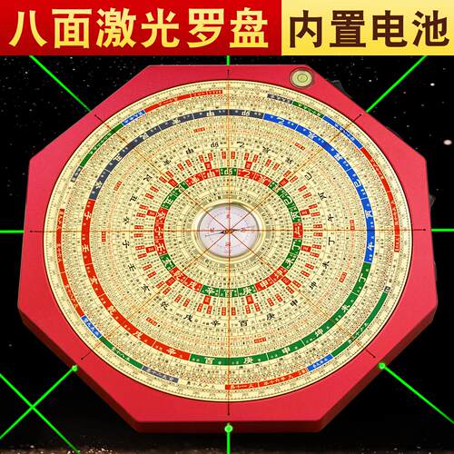 八面激光罗盘高精度专业电子红外线三元三合综合盘指南针罗经仪