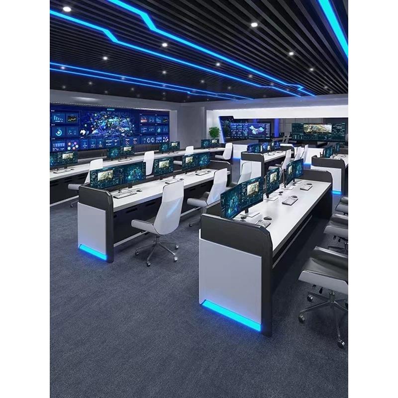 监控台烤漆控制台公安消防指挥中心多媒体操控桌工作台智慧调度台