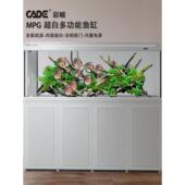 彩鲽鱼缸超白玻璃水族箱龙鱼大中型底滤生态家用玻璃金鱼官方景