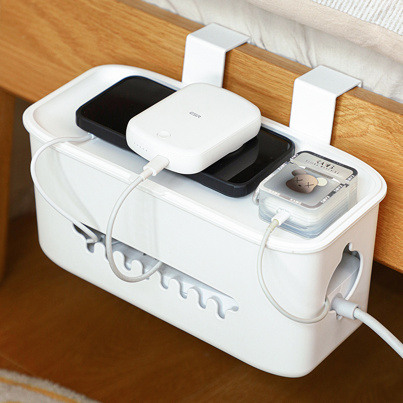 插排电线固定插座排插墙上理线器置物架网线走线神器充电线收纳盒