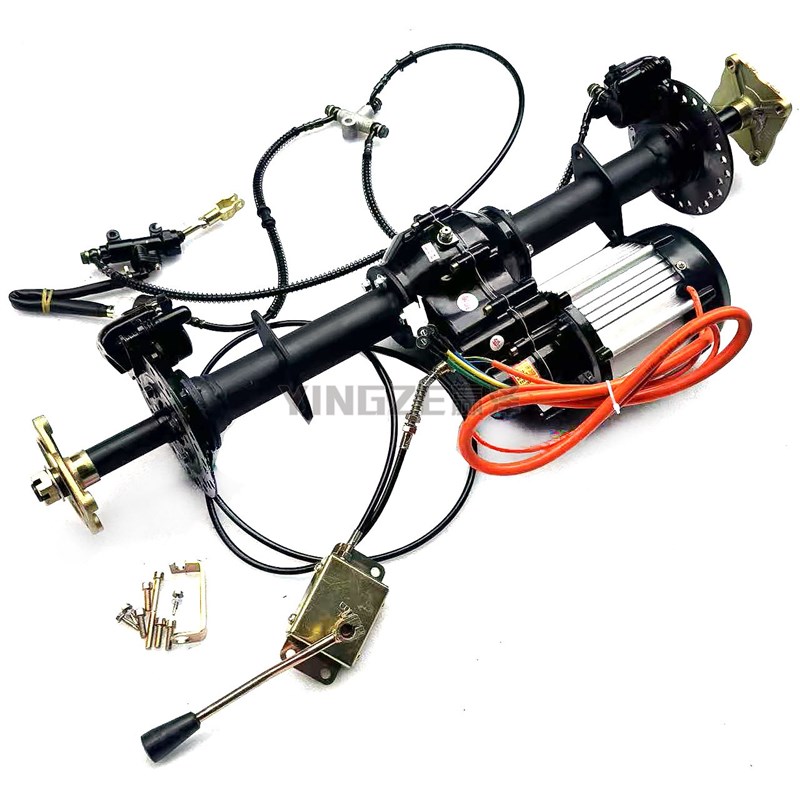 改装四轮电动沙滩车卡丁车配件差速轴传动电机后桥变档牙包双碟刹