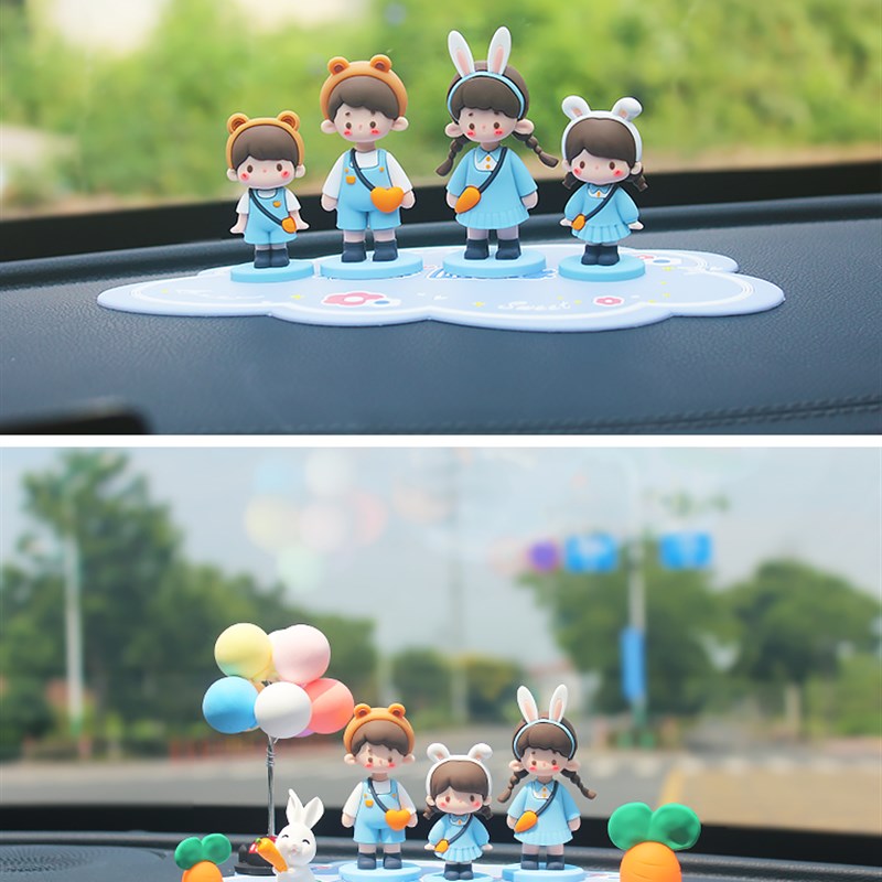 车内装饰品摆件车载情侣娃娃汽车用品车上饰品可爱男女生装饰