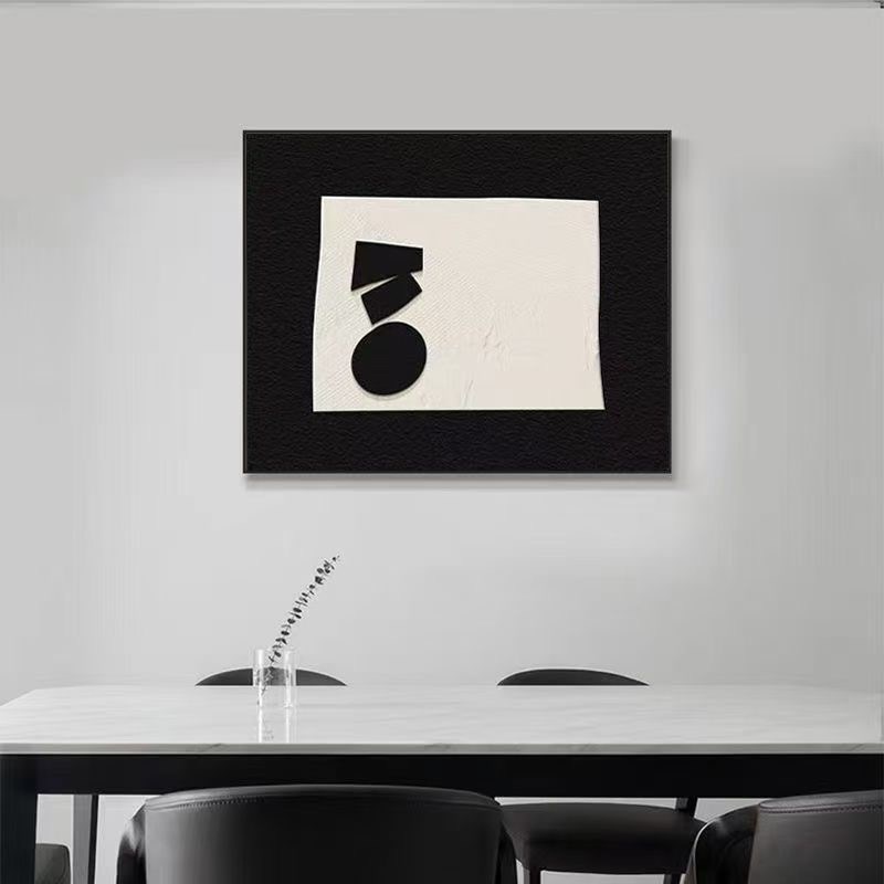 简约黑白极简电表箱装饰画抽象轻奢高级遮挡配电箱闸盒餐厅挂画