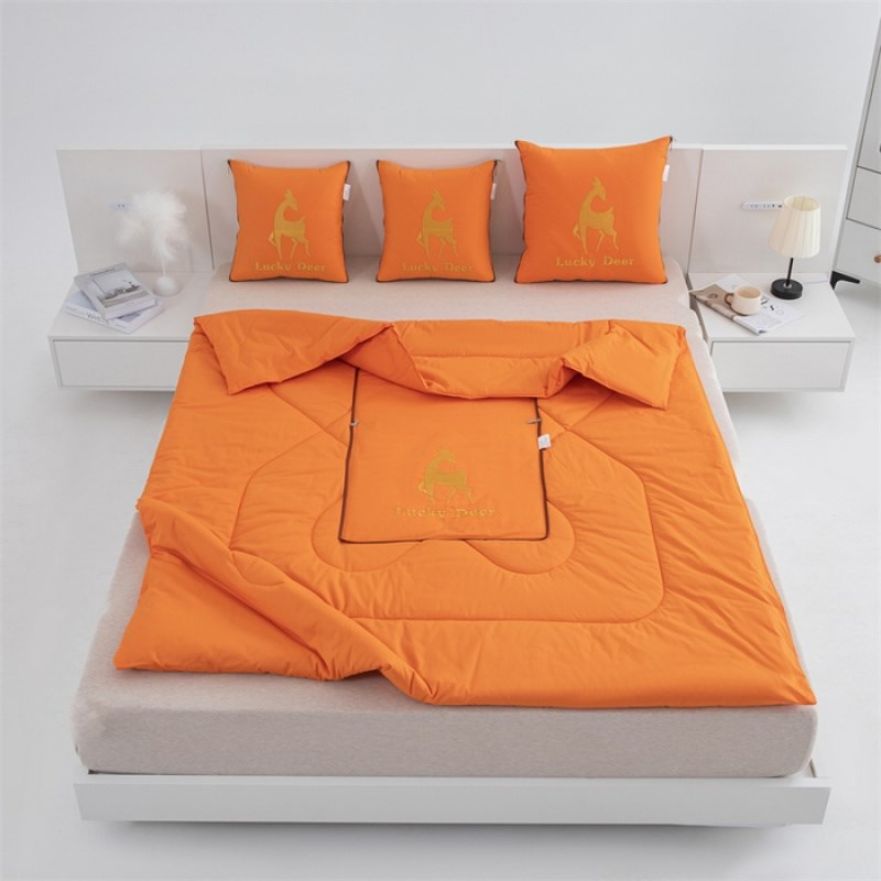 多功能折叠全棉绣花抱枕被沙发被子办公室空调被午休毯午睡趴趴枕