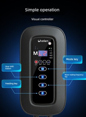 彻朗AI造浪泵鱼缸超静音变频横流环流小型淡海水吹粪打浪器造流泵