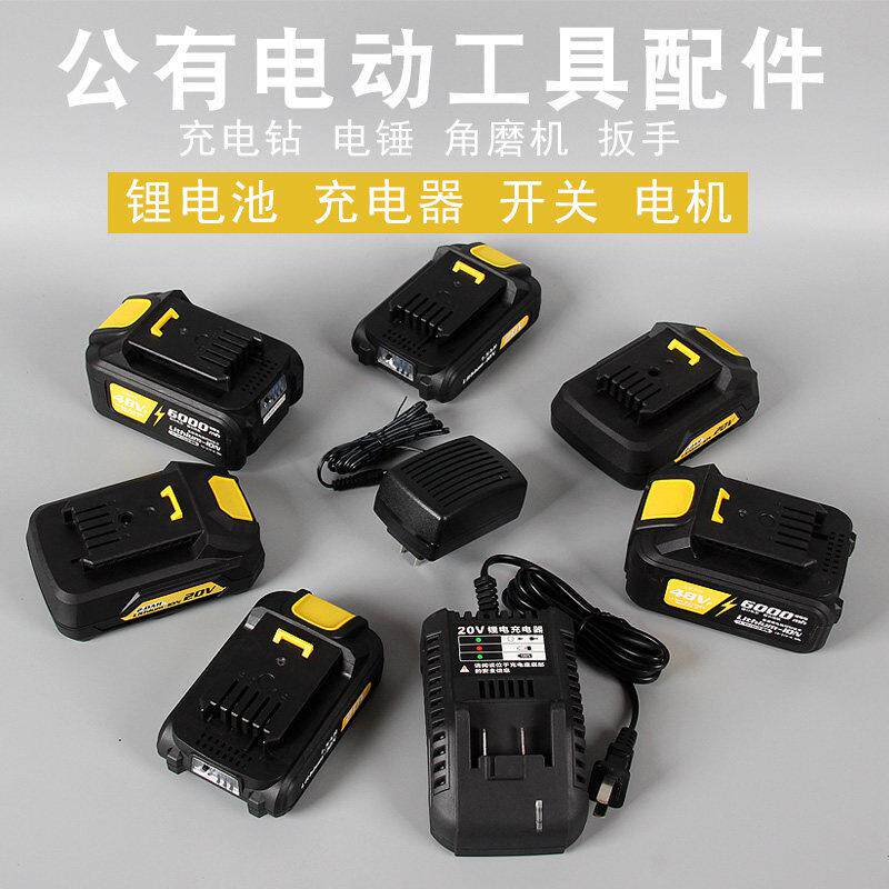 公有12V20V48V充电钻锂电钻冲击电锤钻充电器锂电池开 关电机配件