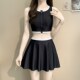 三件套黑色高级感游泳衣 遮肉显瘦平角裙式 分体泳衣女2024新款 爆款