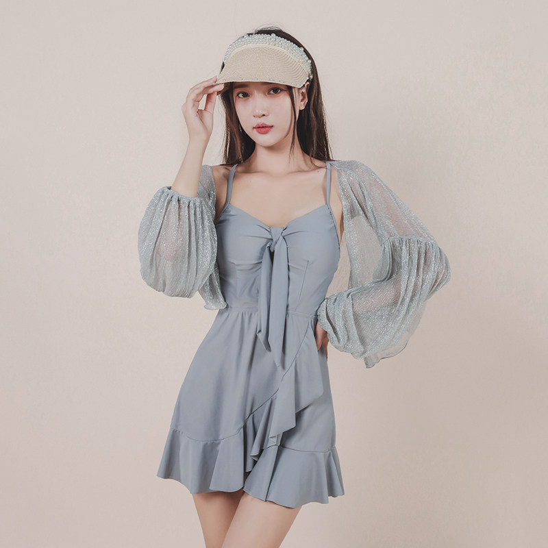 2023新款泳衣仙女范保守裙式连体泳衣
