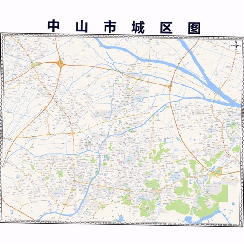 2024新款中山市地图贴图 办公室挂图 高清防水墙壁装饰画定制地图