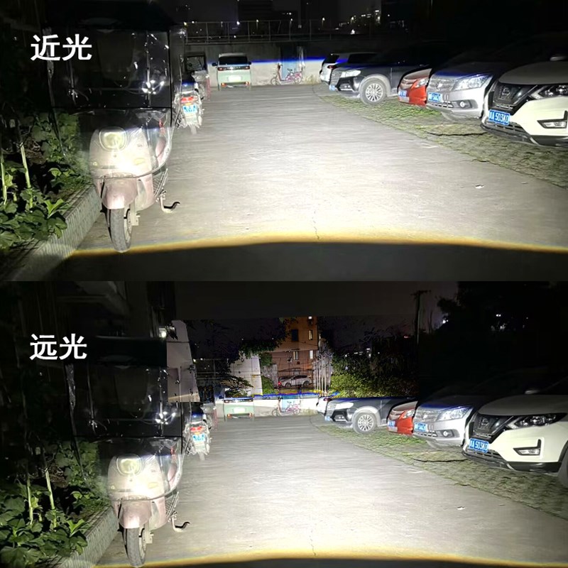 F6电动车国标大灯透镜一体超亮大灯总成LED透镜车头灯110W远近光