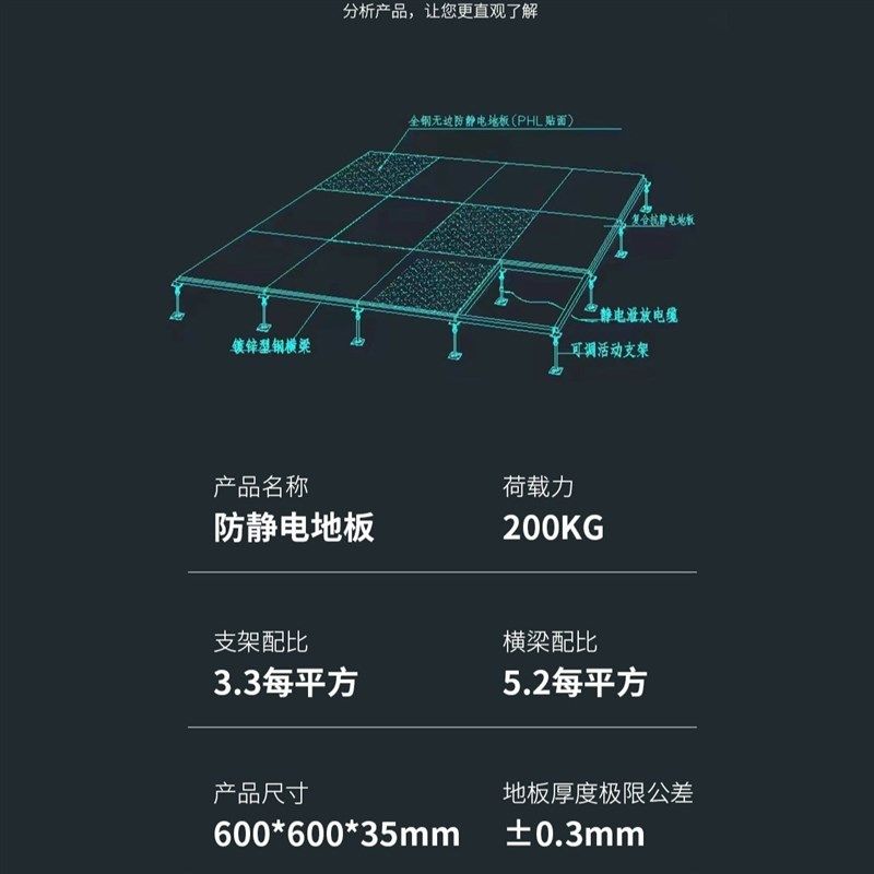 全钢有边防静电地板多种规格机房活动地板包安装高架空PVC面地板,家装主材,防静电地板,淘宝优惠券,粉丝福利购,淘宝优惠卷