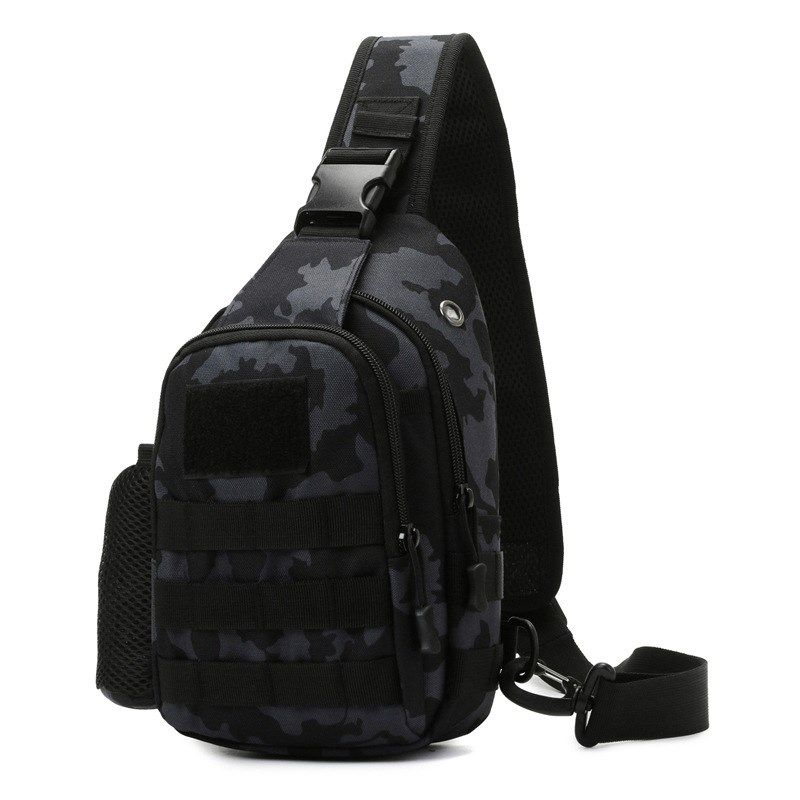 胸包男士单肩斜挎包新款户外路亚战术背包钢珠多功能腰包男弹弓包