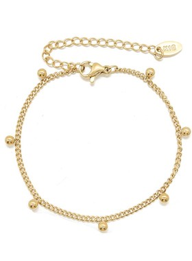 欧美简约百搭小金珠钢珠手链女钛钢饰品镀18k金不褪色 E161