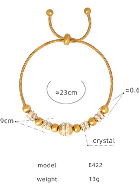 欧美小众饰品简约磨砂大小钢珠手工串珠蝴蝶抽拉手链手饰工厂