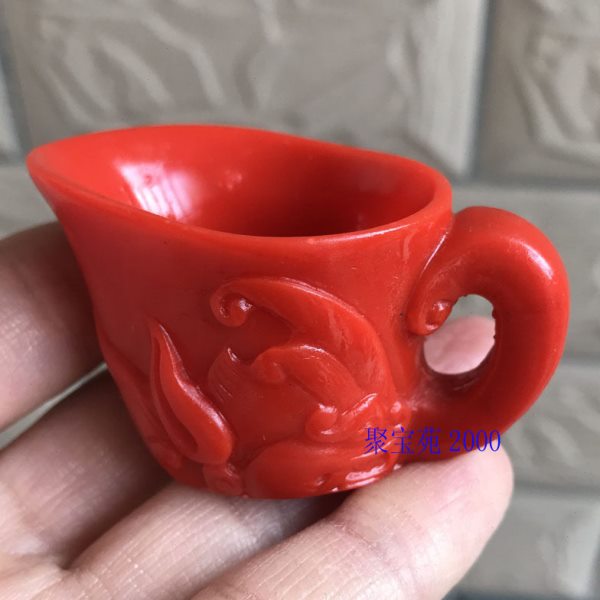 南红玛瑙酒杯酒具玉石收藏工艺品小摆件玉器小酒杯小玩件