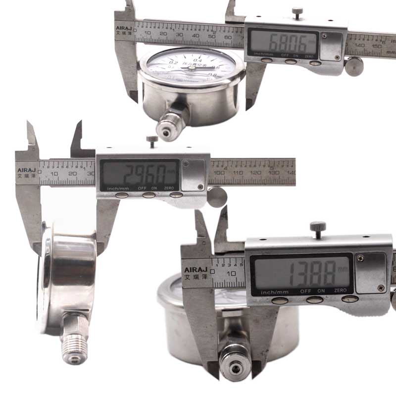 60  -0.f1-0.9MPA真空耐震压力表 正负压负1-9公斤量程M14*1.5