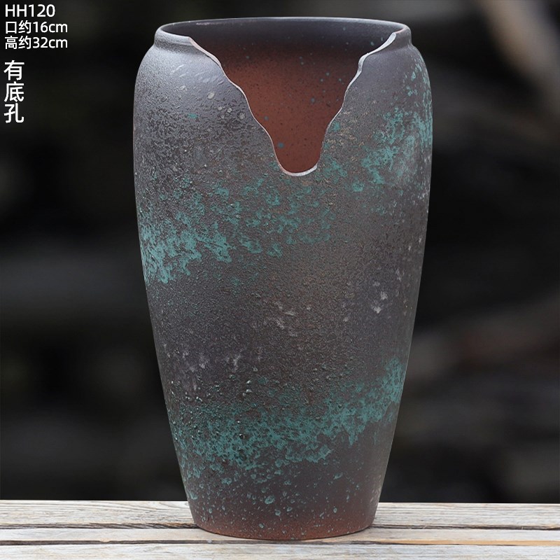 特大号多肉悬f崖老桩花盆陶瓷家用大号切口阿伦培紫乐造型桩陶土