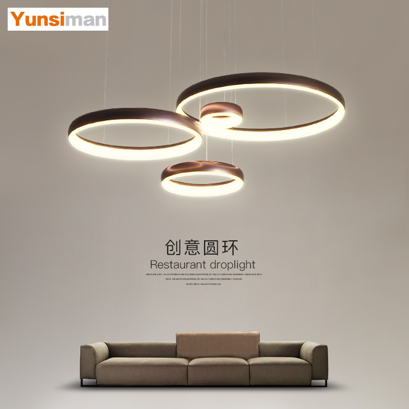客厅灯吊灯简约大气家用创意圆形北欧餐厅S灯圆环大厅灯具