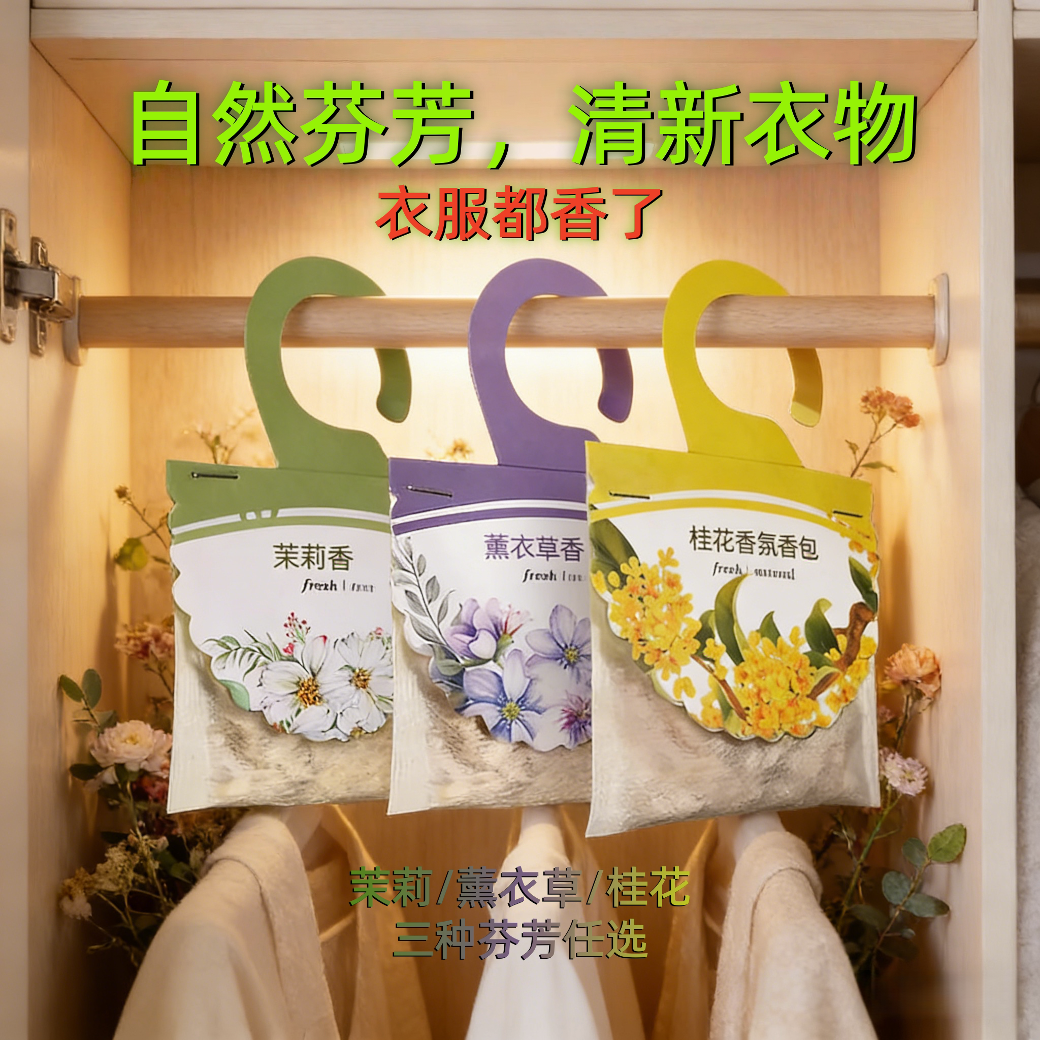 栀子花香包衣服除臭衣柜持久香气香囊专用香薰除味神器清香留香袋
