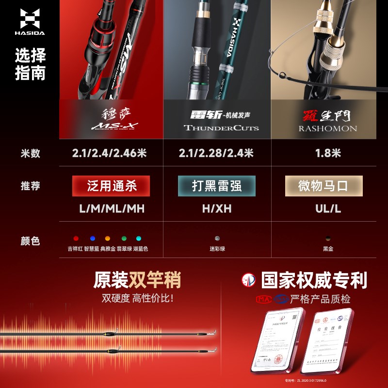 哈斯达路亚竿远投直柄枪柄双竿稍海杆淡水打黑雷强穆萨路亚单竿