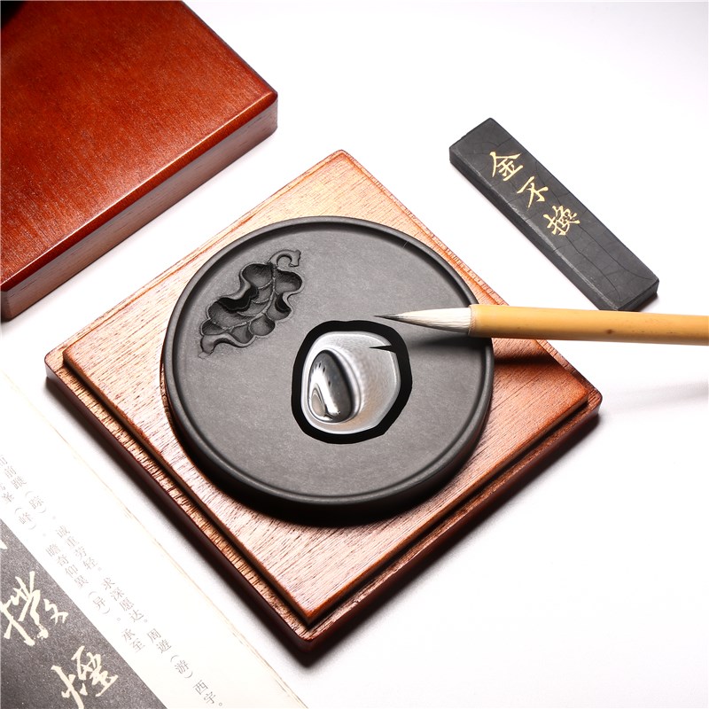 安徽歙砚 天然原石砚台 书法绘画用精品老坑砚台歙砚小楷可压纸原