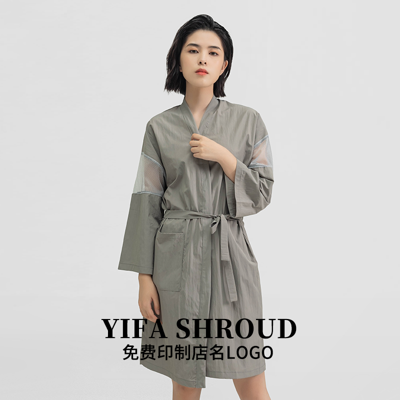 网红款理发店美发客袍剪发和服围布染发顾美容院客袍logo