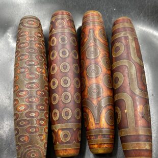 四海玉器 10公分108眼天珠老玛瑙勒子 筒珠 10厘米九眼天珠 58眼