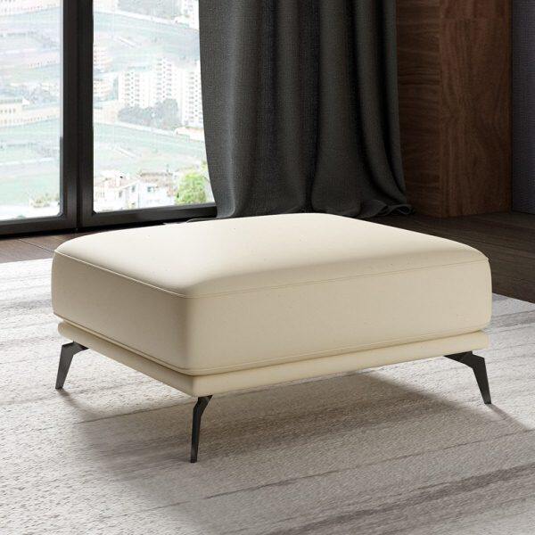 头层牛皮轻奢真皮沙发脚踏凳家用客厅贵妃位放脚蹬方塌单个沙发凳