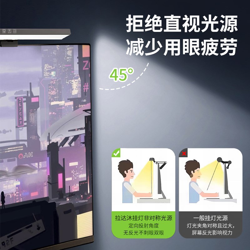 屏幕挂灯显示器屏幕灯台式电脑显示屏护眼灯桌面补光工作学习台灯