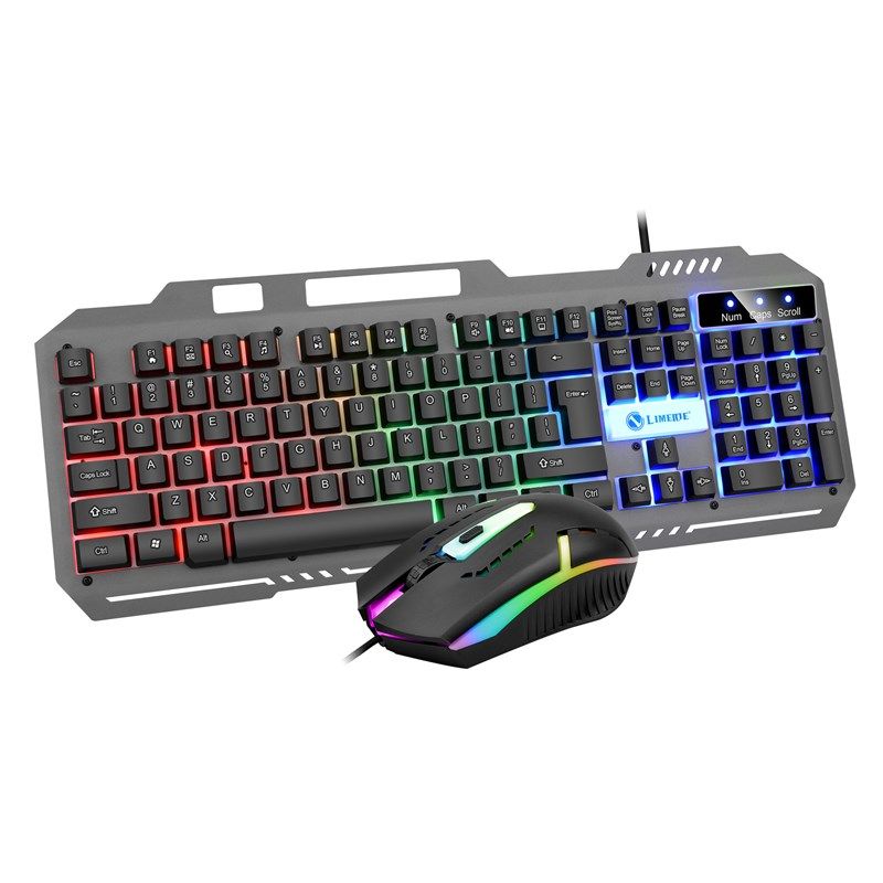 力镁T25有线发光键鼠金属键盘鼠标套装悬浮机械手感背光游戏办公