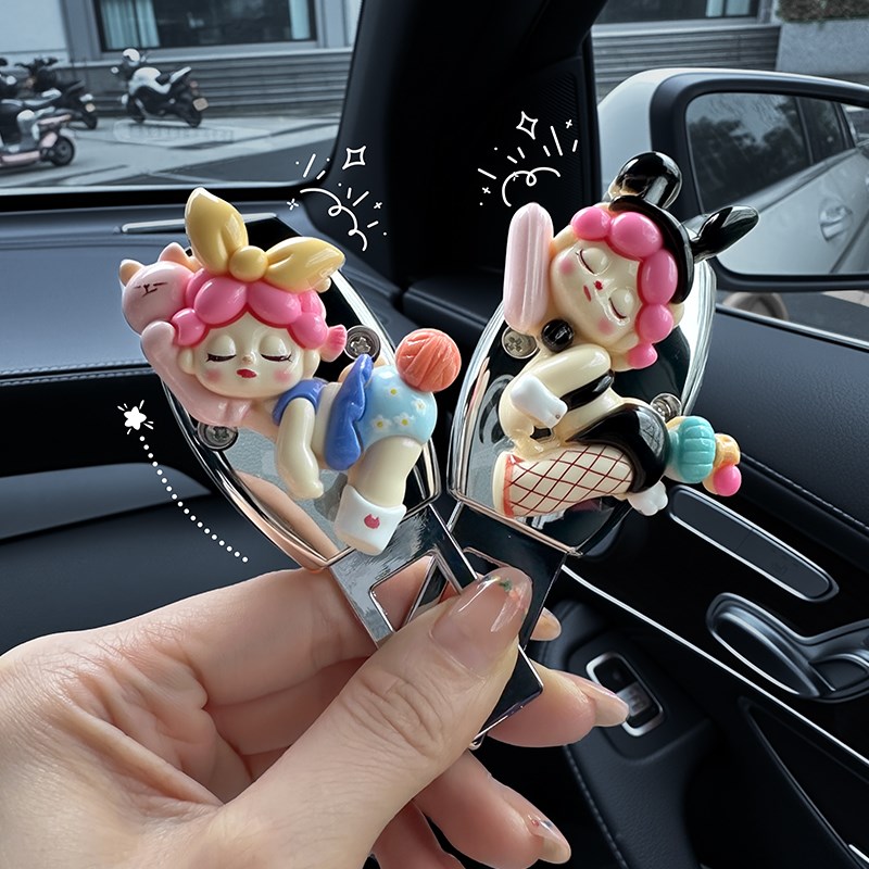 汽车安全插带卡头接头延长器车载卡扣隐藏式可爱卡通后排插头卡槽