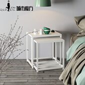 铁艺床头柜简约现代时尚 茶几边几组合经济型北欧卧室烤漆床边柜