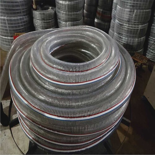 pvc透明钢丝软管25mm/50mm/3寸4寸水管油管耐高温