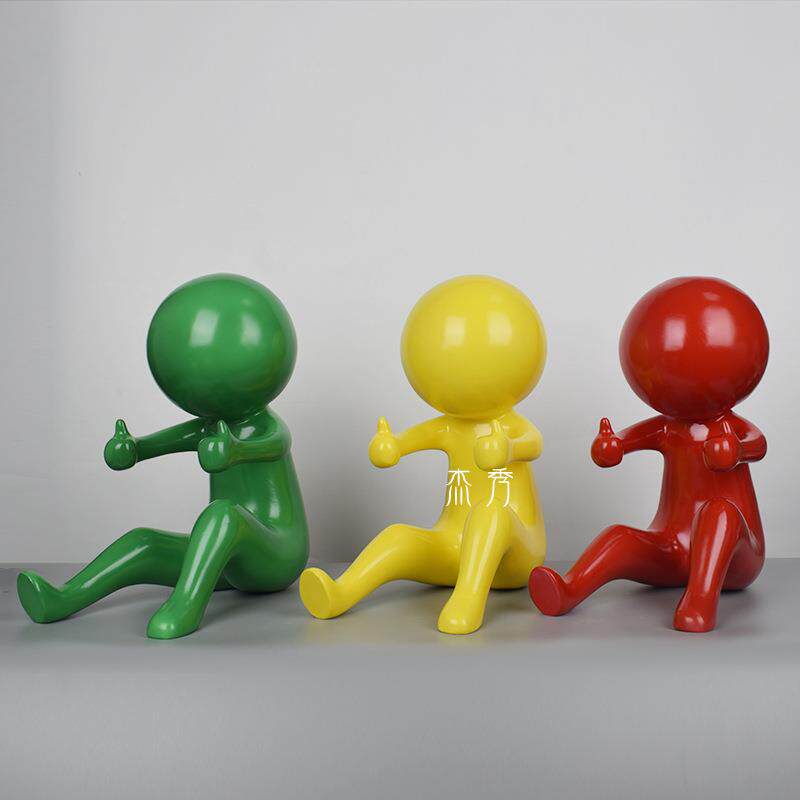 点赞人物沉思考者雕塑摆件样板房玄关客厅新房电视柜乔迁软装饰品