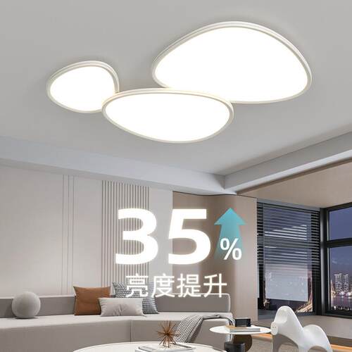 全光谱普瑞芯片护眼客厅主灯鹅卵石吸顶灯现代简约2025款中山灯具