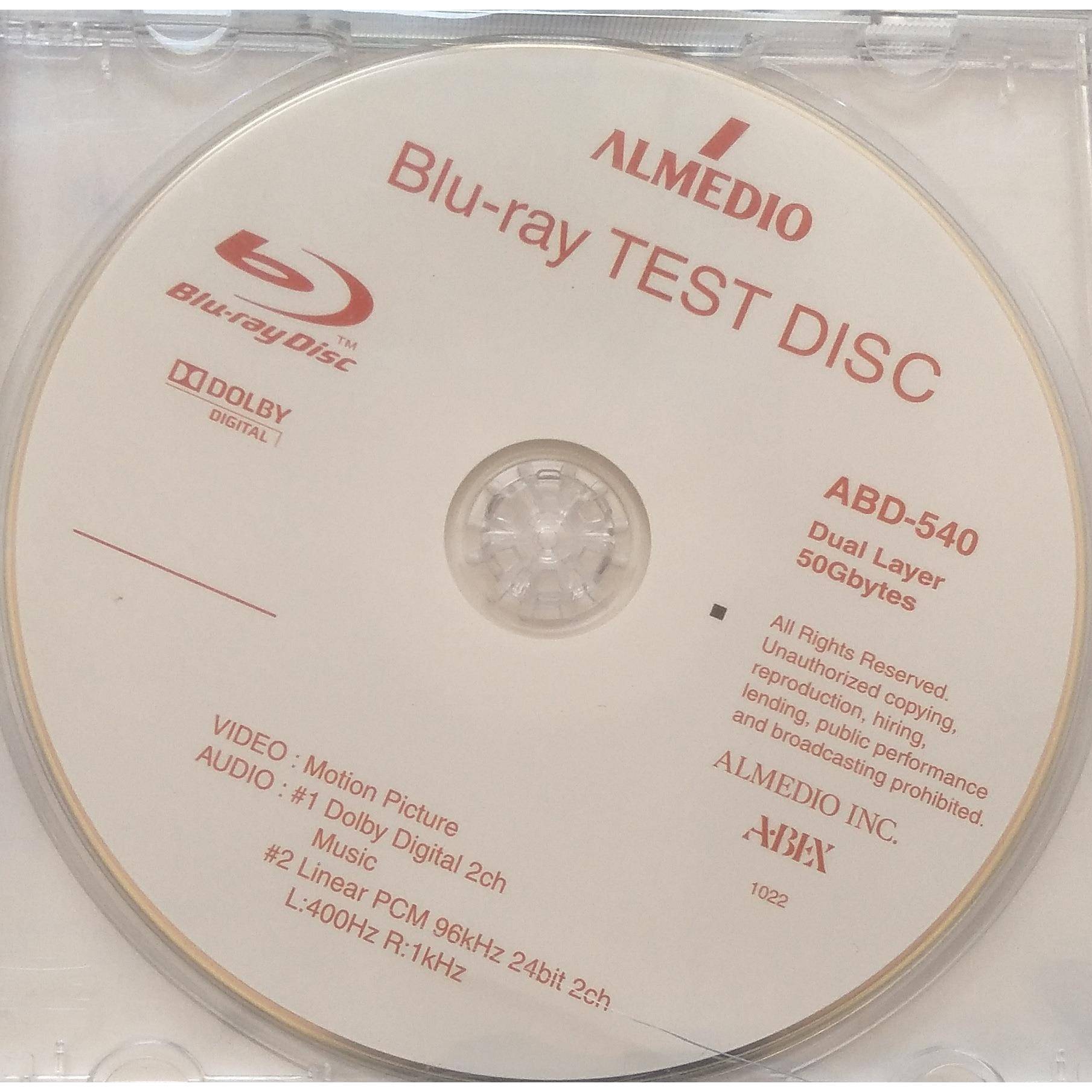 ABEX全系列测试碟TESTBD蓝光ABD-500ABD-592ABD-540ABD-600A