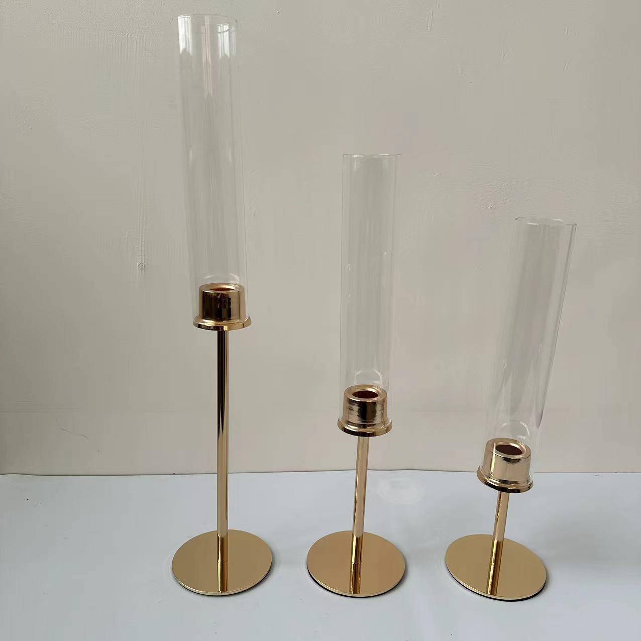 欧式复古烛台摆件防风蜡烛台餐桌浪漫烛光晚餐饰品婚庆玻璃饰品