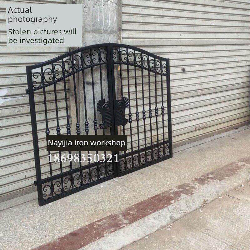 欧式庭院门别墅大门单双开铁艺门花园门铁门围栏防盗门户外门